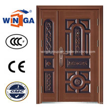 Dould Doorleaf Secuirty Iron Steel Copper Door (W-STZ-04)